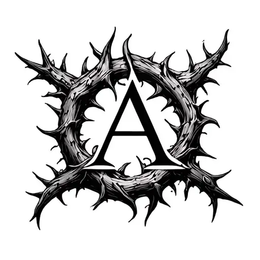 Aa Symbol Made Of Thorns Highly Detailed