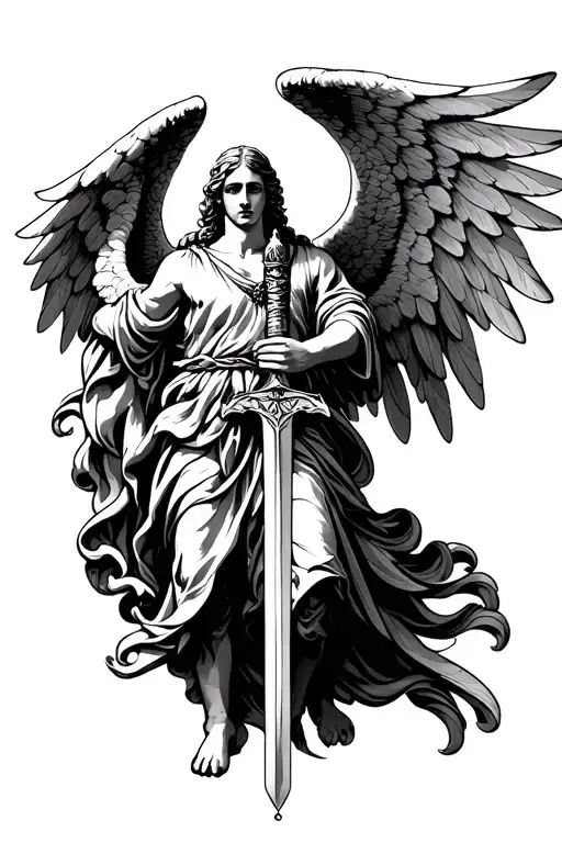 Guardian Angel Holding A Sword
