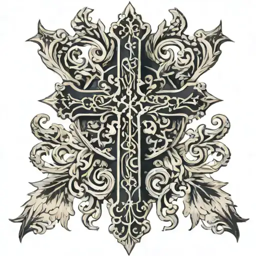 Back Tattoo With A Cross