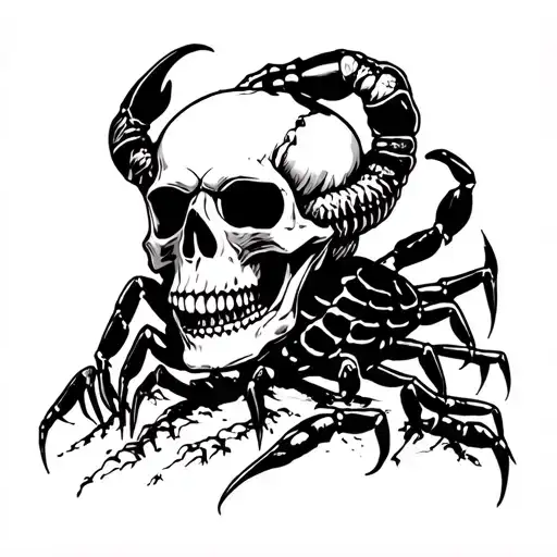 Skull And Scorpion Surrounded My Mountain Range