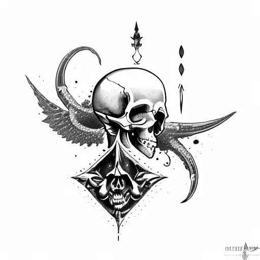 Dagger With Skull And Blood