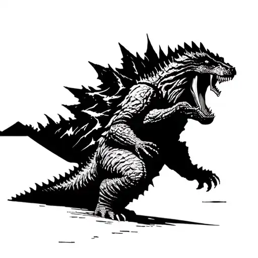 Godzilla Minus One And Mount Fuji Background