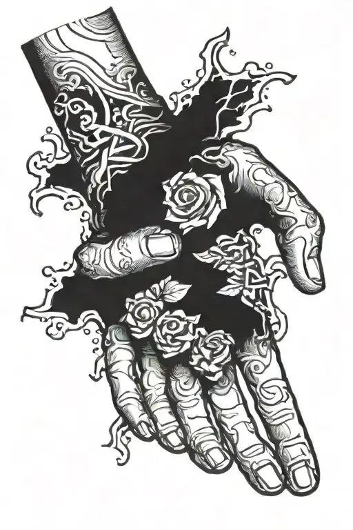Torn Open Hand Reaching