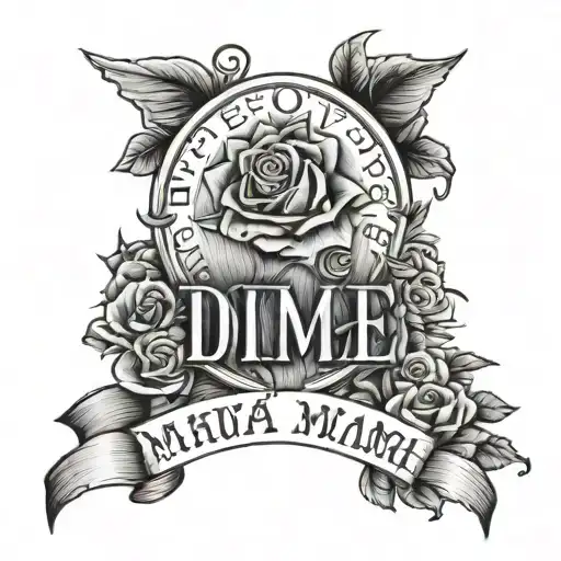 Dime Tattoo Saying Love You Mama