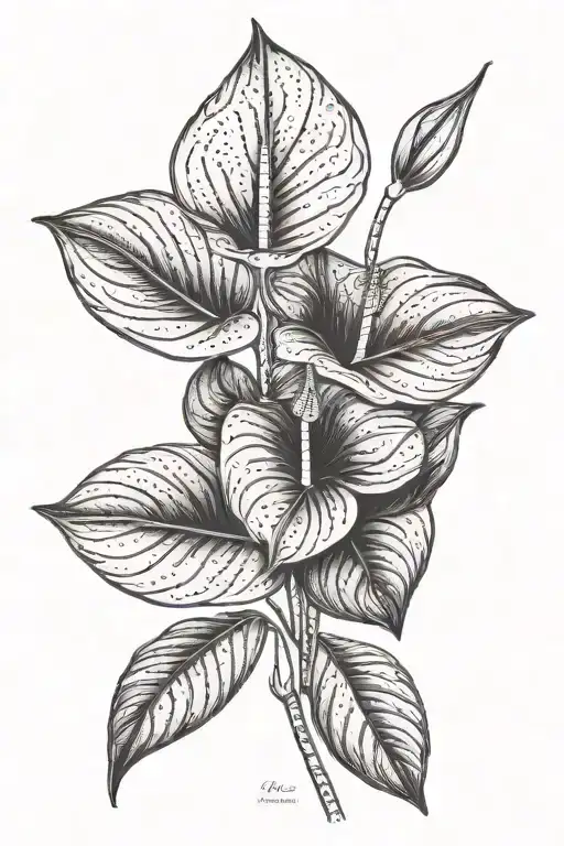 Anthurium Clarinervium Dotwork Ornament