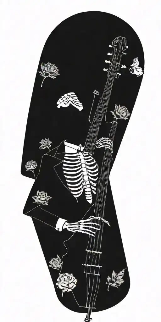Double Bass Playing Skeleton In Suit