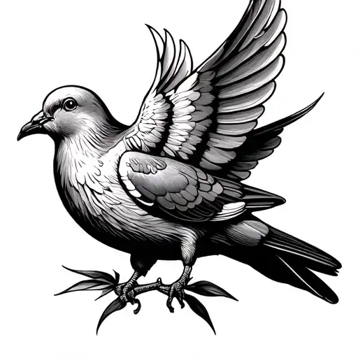 Dove Carrying An Olive