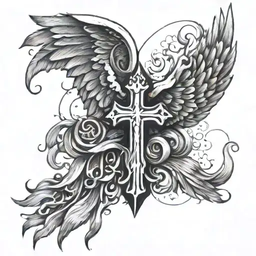 Cross With Angel Wings