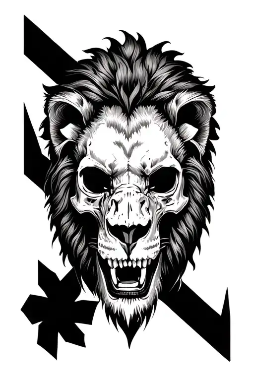 Lion Crushing Skull