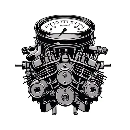 Engine Parts With Old Speedometer