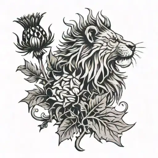 Combine A Rampant Lion And A Scottish Thistle In A Unique Way