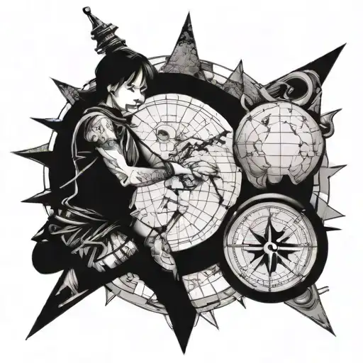 A Fierce And Independent Female Warrior Exploring The World On A Vintage Map Compass
