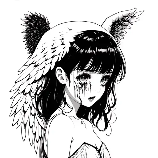 Angel Crying Anime Girl