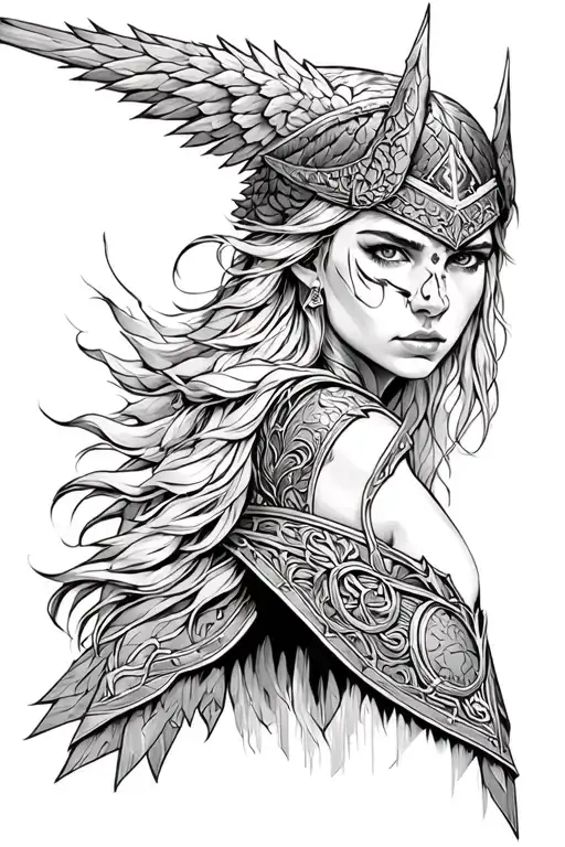 Norse Valkyrie Warrior Woman