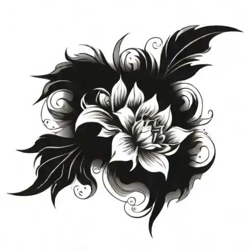 Blackwork Brush Tatoo Sleeve Tattoo Design