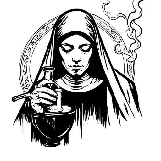 Nun Smoking A Bong