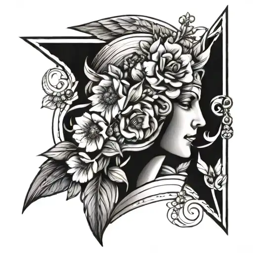 Athena Aegis Decorated With Flowers