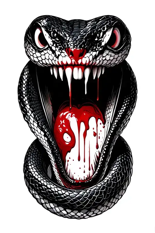 Snake With Blood Dripping From Mouth
