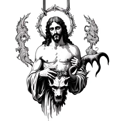 Jesus Holding A Devil