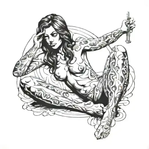 Nude Girl Sitting