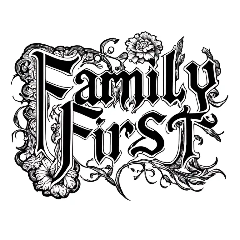 Family First Old English Font Chest