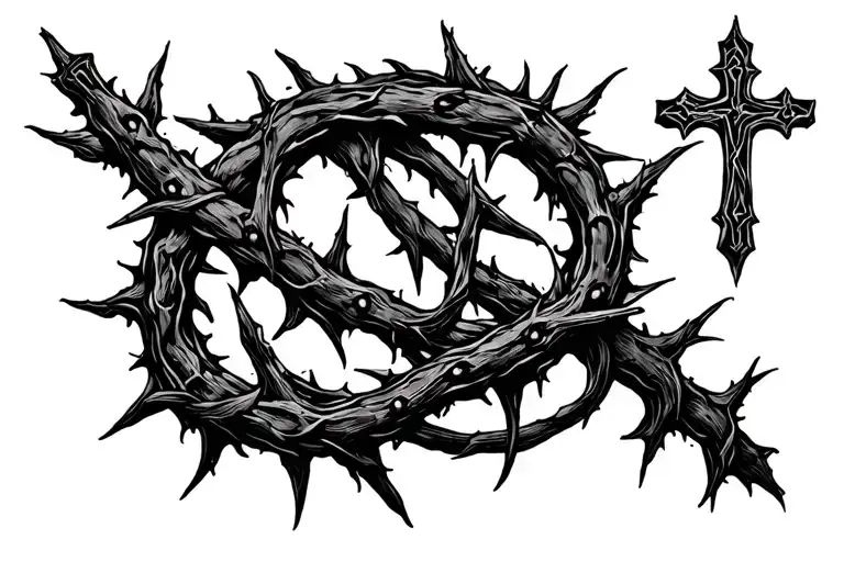 Thorns And Cross Intertwined