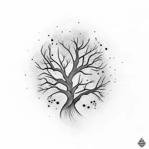 Upside Down Tree Scales Hands Eye Fire