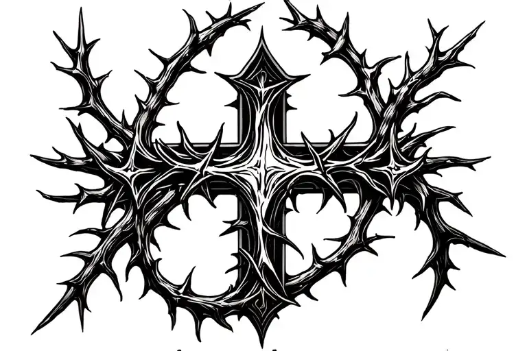 Thorns And Christian Cross