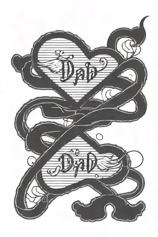 Dad With Date 27 10 2024 With Heartbeat Line And Angel Wings And Heart