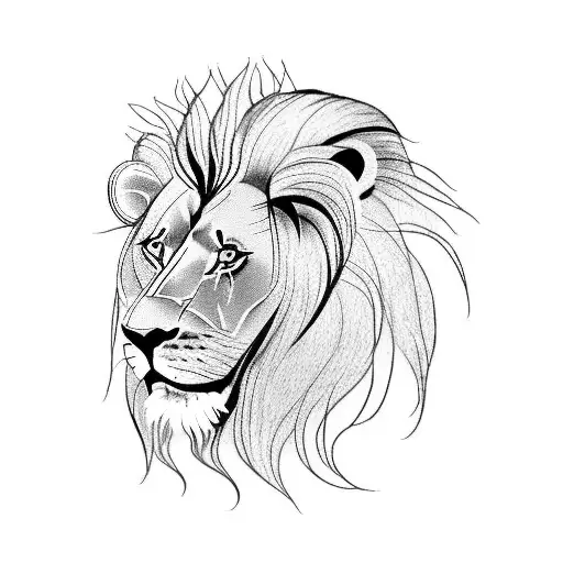 Lion Walking With Native Headdress On