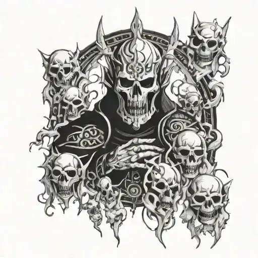 The Lich King Surrounded By Floating Ghost Faces