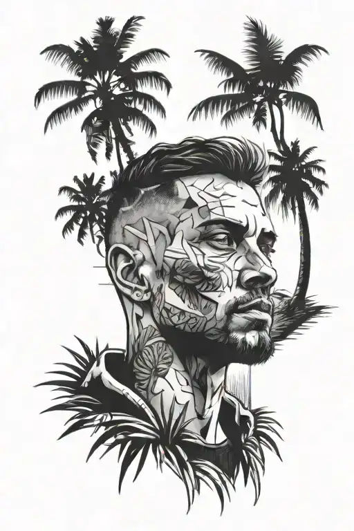 Portrait Of Brother In Penthouse Surrounded By Palm Trees