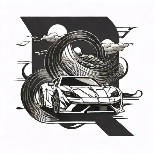Incorporate A Sleek Supercar Racing Down A Winding Road