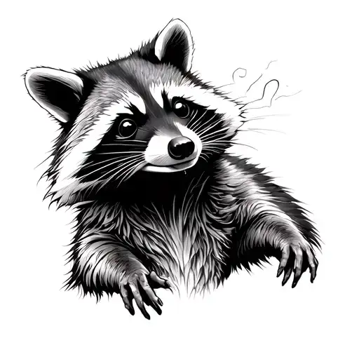 Racoon Wairing A Welding Mask Merged