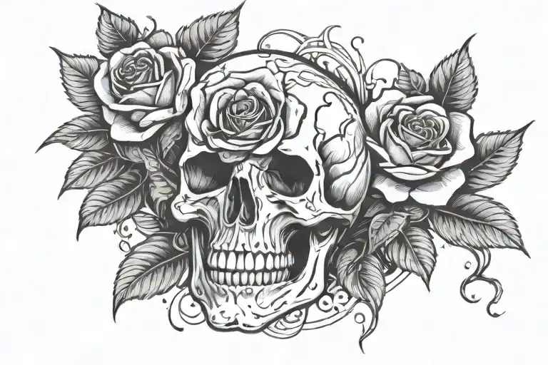 Skull And Rose