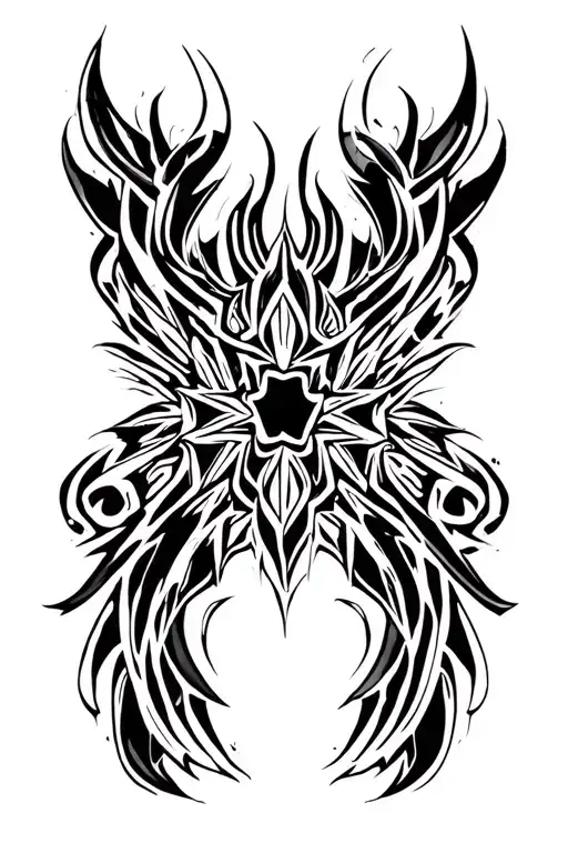 Symmetrical Abstract Neo Tribal Style