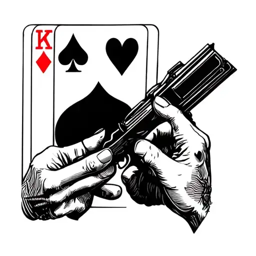Person Holding Ak Poker Card With Table Sets