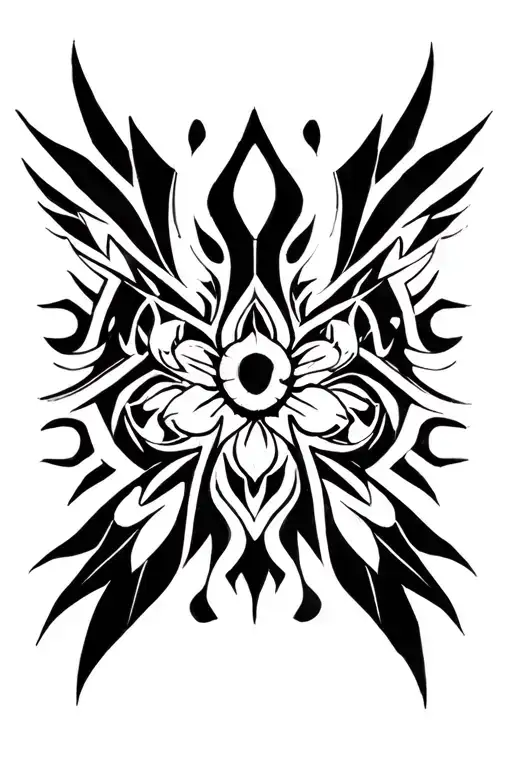 Symmetrical Abstract Neo Tribal Style