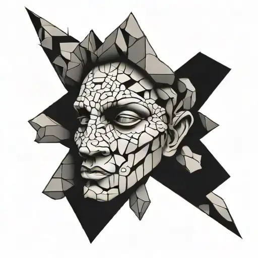 Faith Chiseled Out Of Rock With A 3D Looking Style