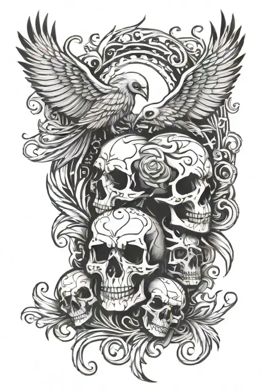 Phoenix Skulls Surrounded