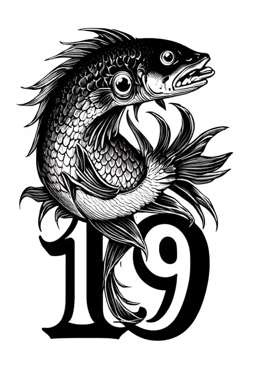 Pisces Zodiac Sign Nad Gangster Font Of Number 19