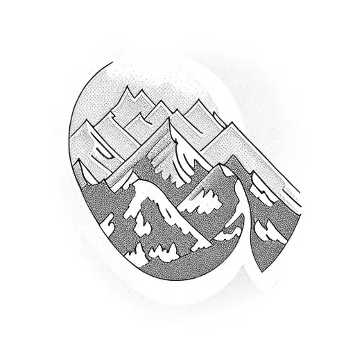 Mountain Landscape With A Winding Trail