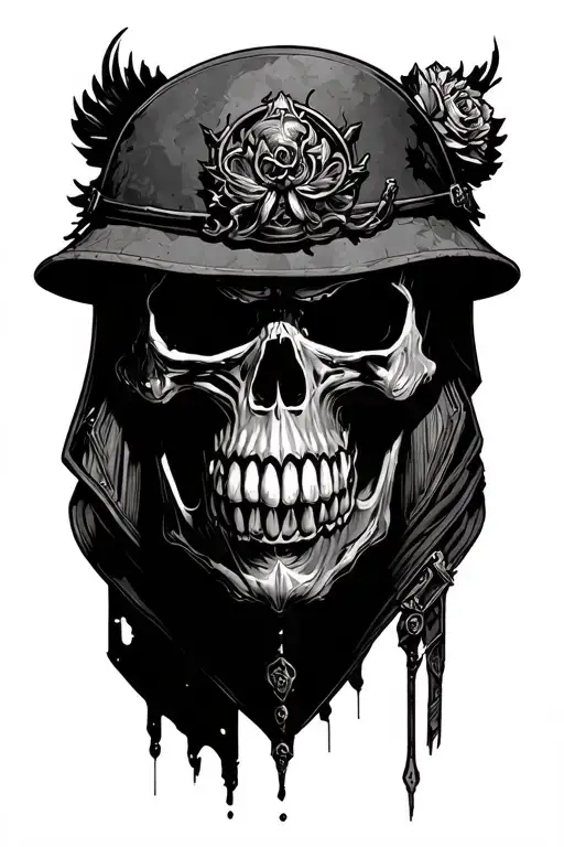 A Menacing Soldier Skull