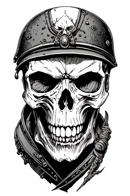 A Menacing Soldier Skull
