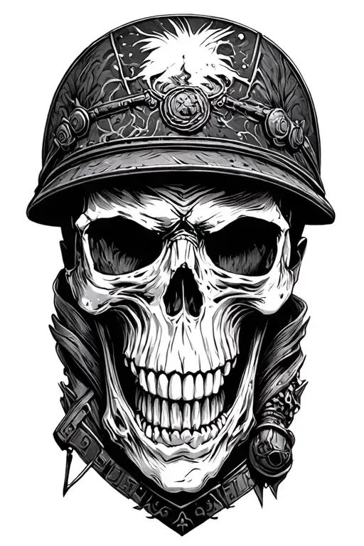 A Menacing Soldier Skull