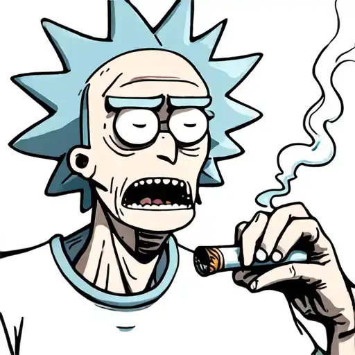 Rick And Morty Smoking A Joint