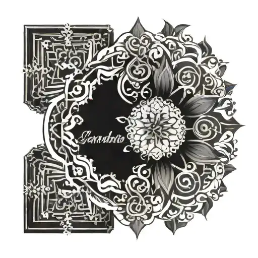 An Intricate Mandala Incorporating The Names Jennifer And Cynthia In A Stylish Way