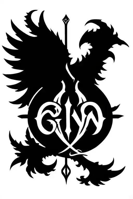 Full Back Sigil Tattoo With The Name Gin In Roman Character Make It Suits My Character As A Fighter