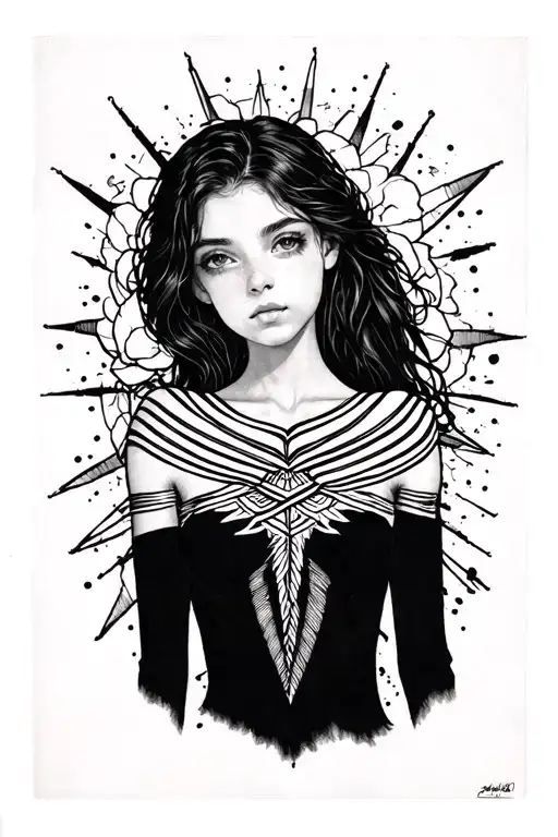 Lines Under The Chest On Both Sides For A Girl