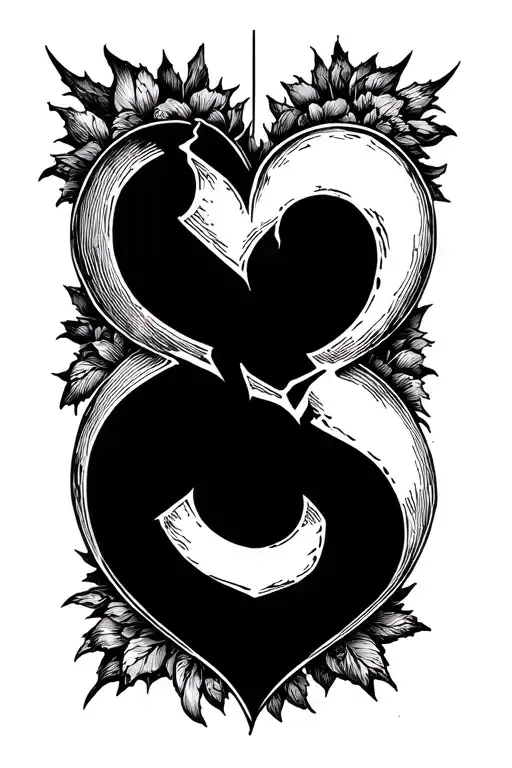 Broken Heart With Initial S